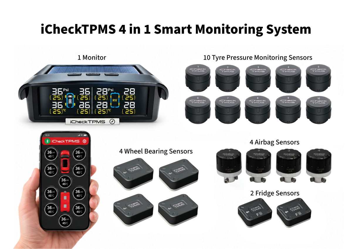 iCheck Tyre Pressure Monitoring System 8 Sensor Kit with App Control IC008A