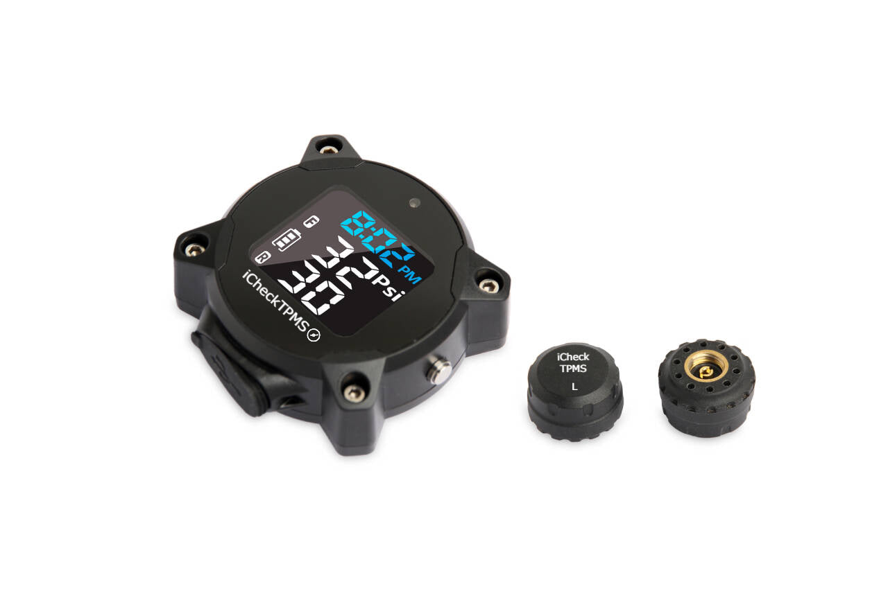 iCheck Motorcycle TPMS ICMC2 monitor with two wireless tyre sensors